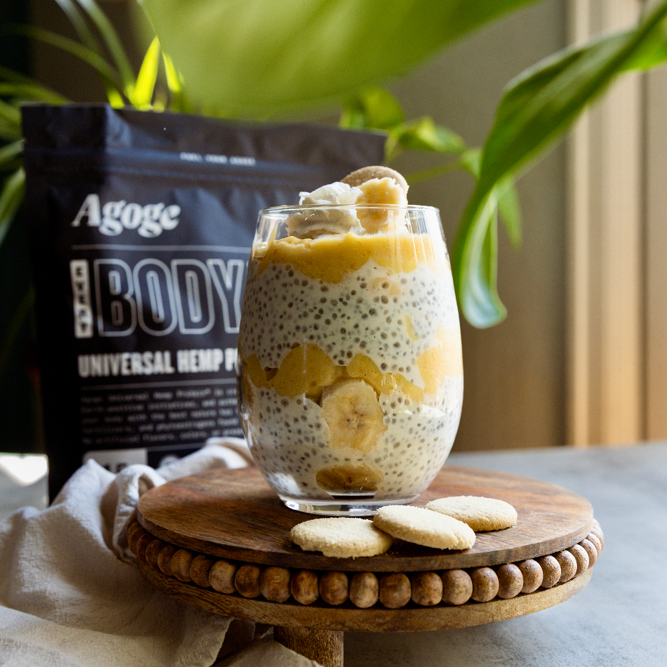 Banana Pudding Protein Parfait With Agoge® Unflavored Protein