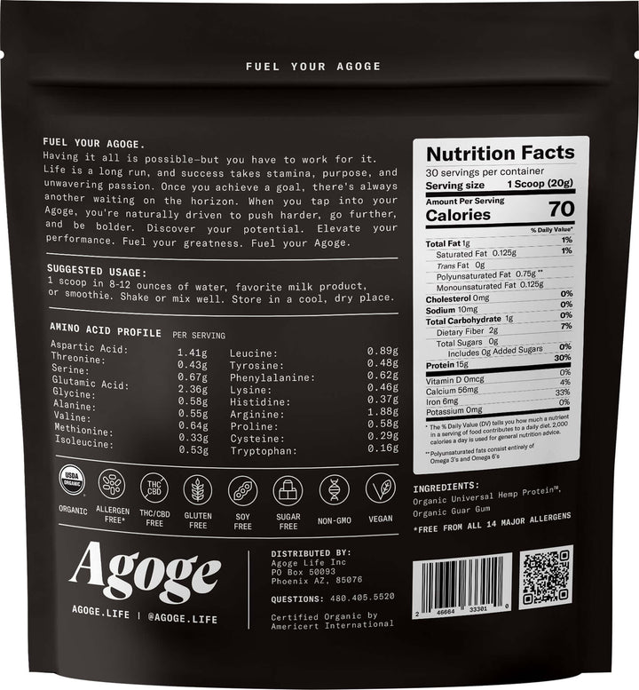 Agoge's Universal Hemp Protein (UHP)