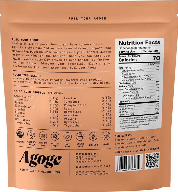 Agoge's Universal Hemp Protein (UHP)